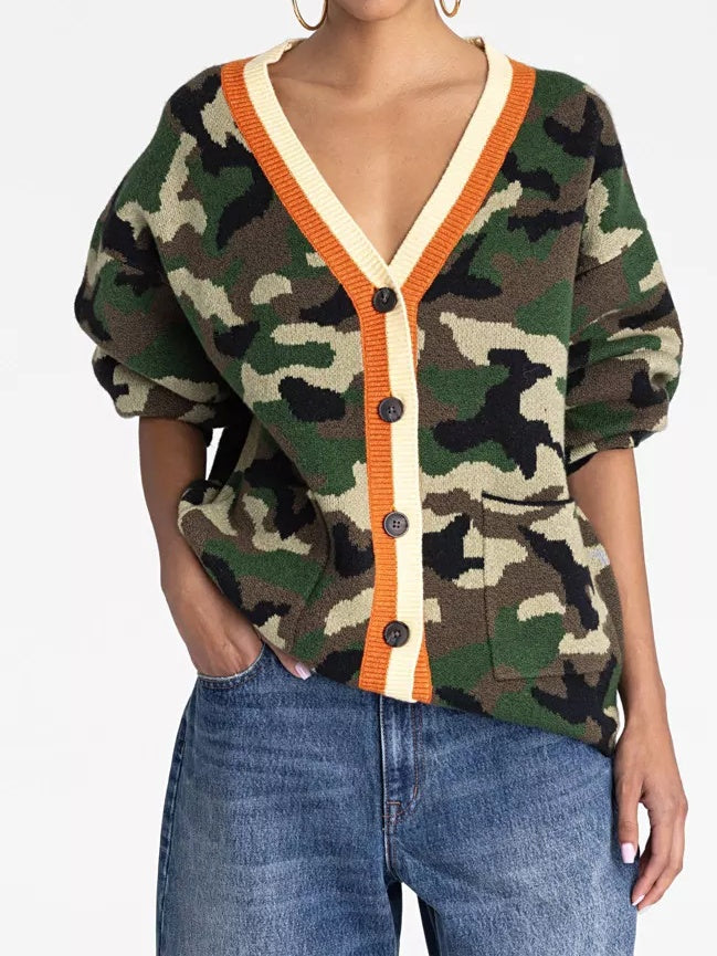 Leopard-Print Slouchy Cardigan