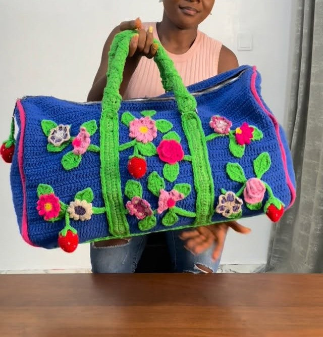 Colorful Floral Knitted Bag