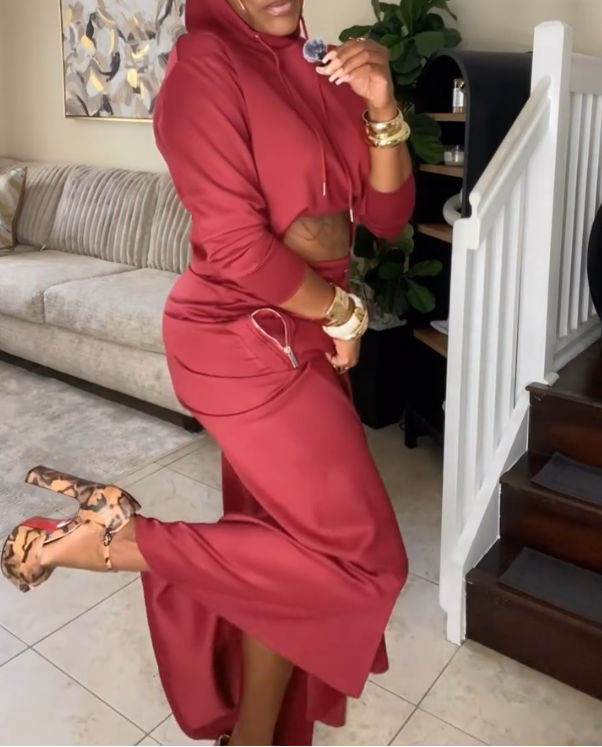 Hoodie Skirt Set Women 2 Piece Outfits