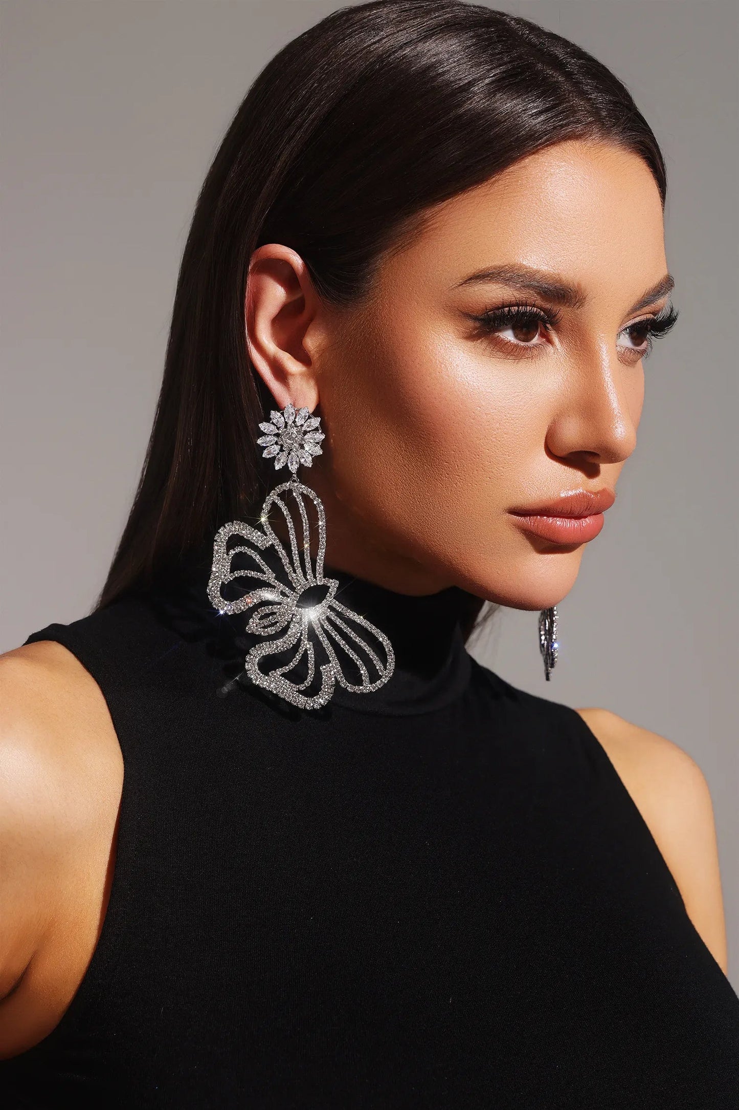 Butterfly Hollow Out Diamond Earrings