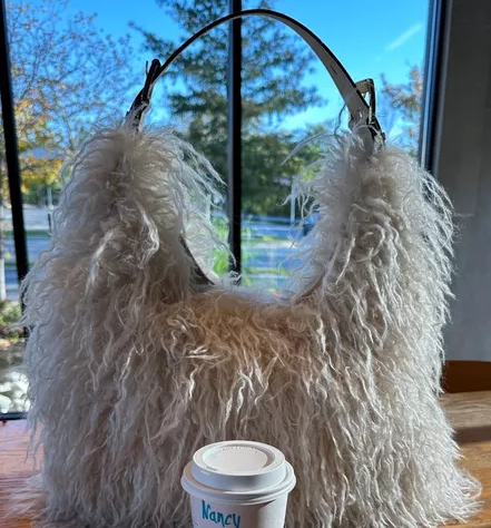 Chic Faux Fur Hobo Bag