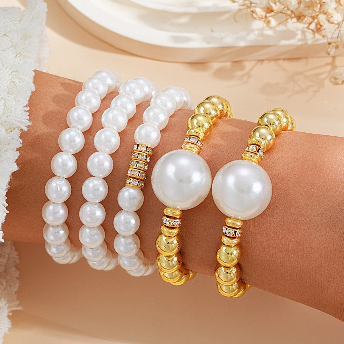 Chill Pearl Overlapping Bracelets