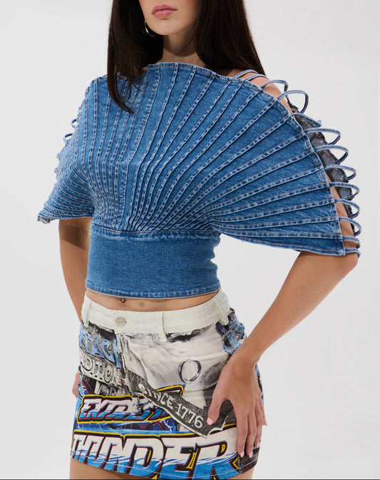 Denim On Denim Blouse