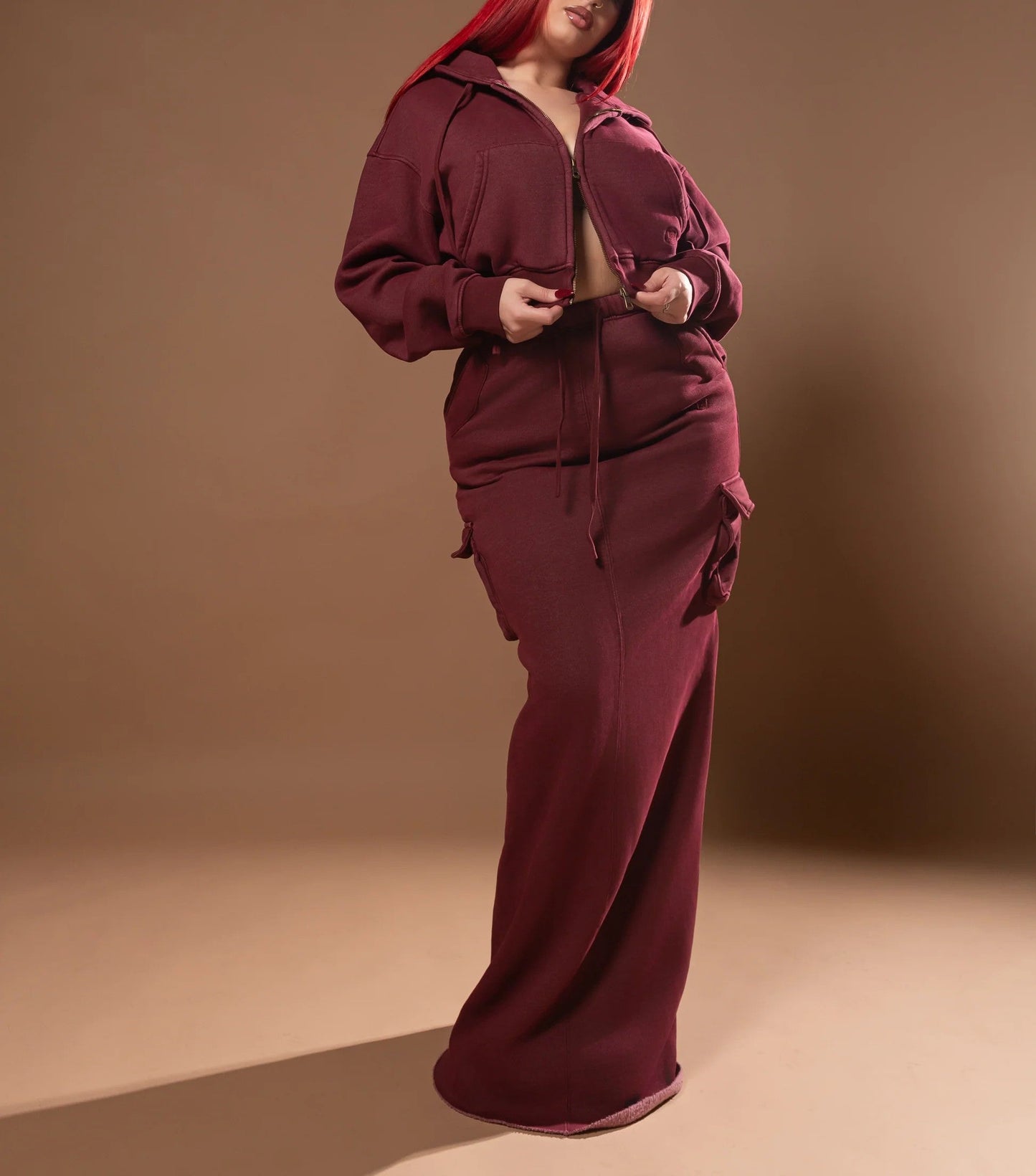 Cargo Hoodie and Cargo Skirt Set