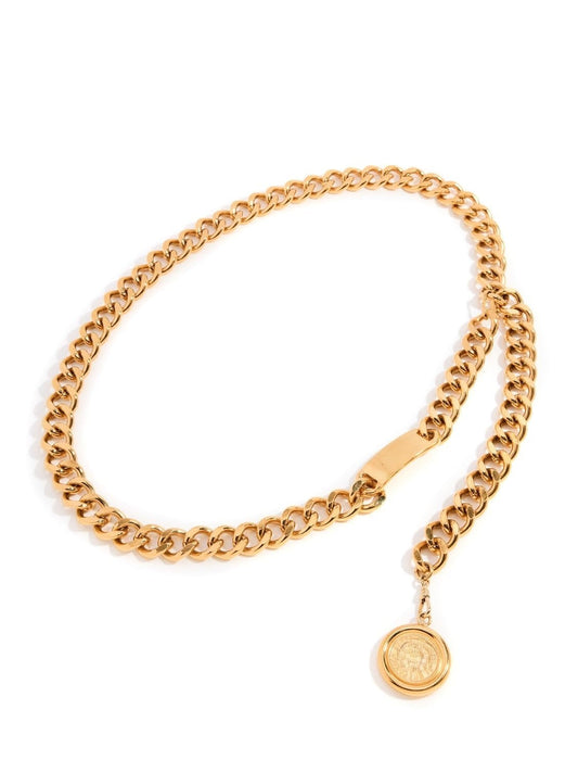 Gold medallion necklace