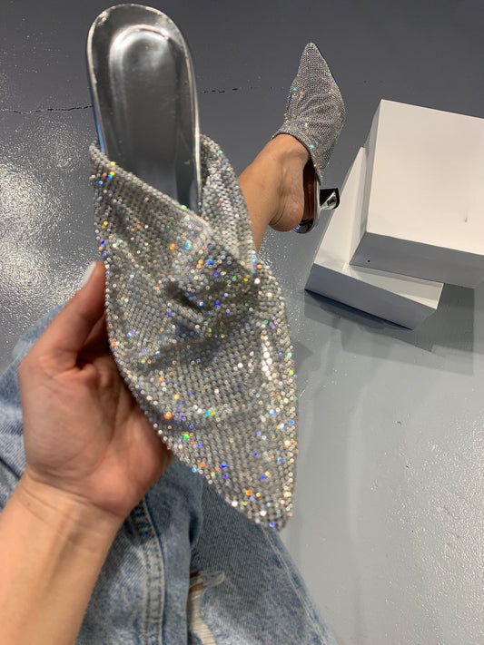 Moroccan rhinestone slippers