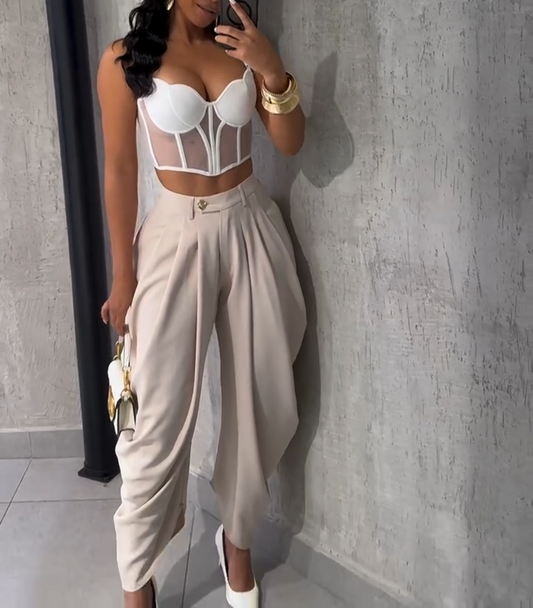 Ice Silk Drape Loose Carrot Pants