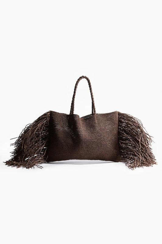 Straw Bag with Fringe