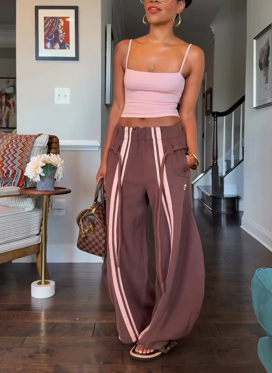 Striped Loose Wide-Leg Pants
