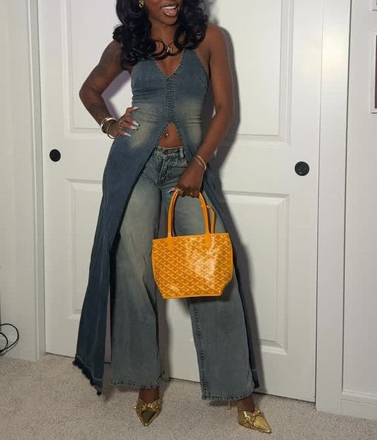 Stretch Tinted Denim Vest