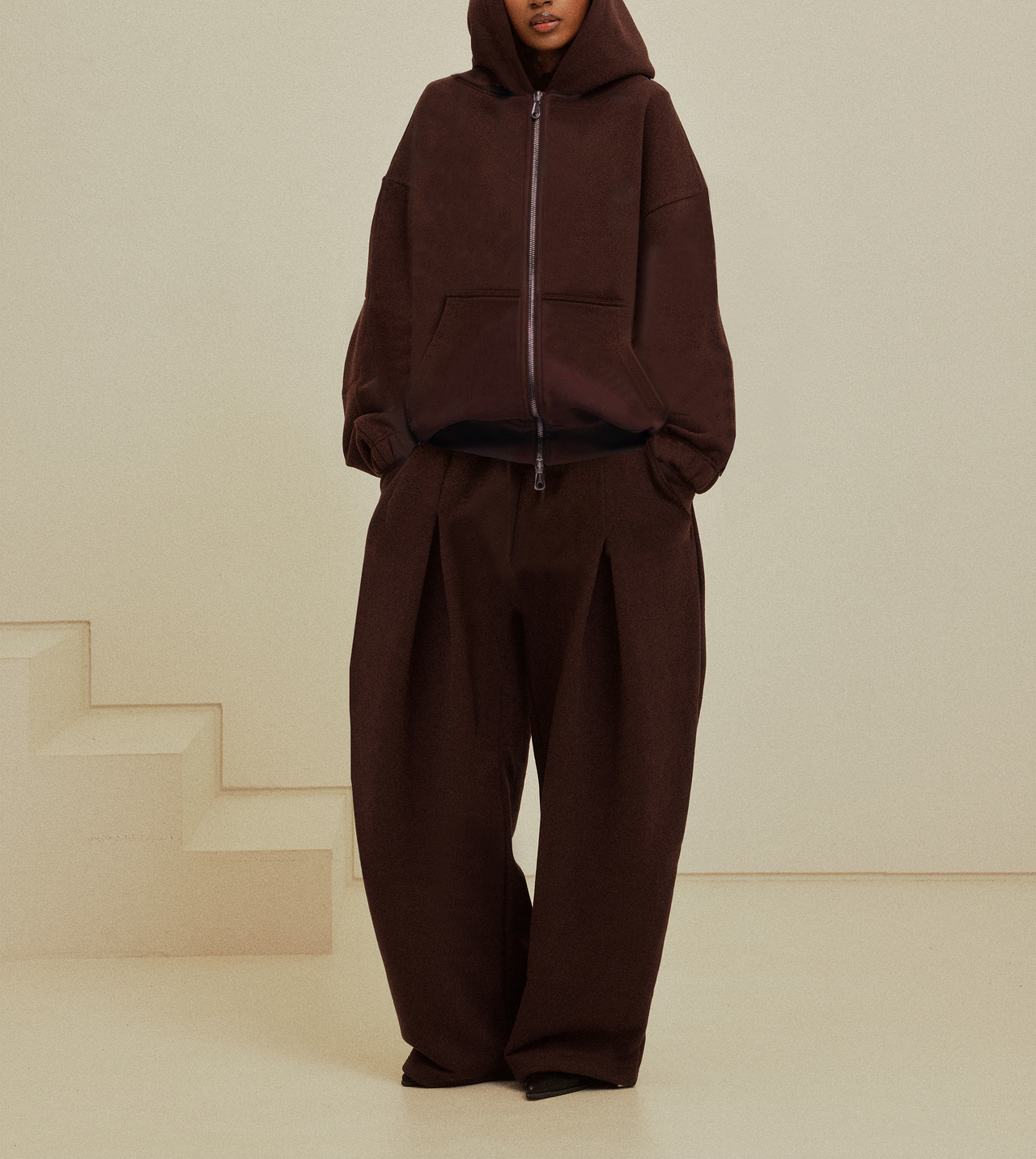 Casual Hoodie Wide-Leg Pants 2-Piece Set