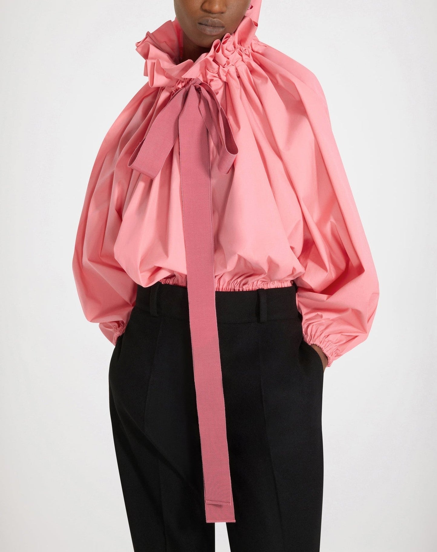 Drawstring Puff Sleeve Top