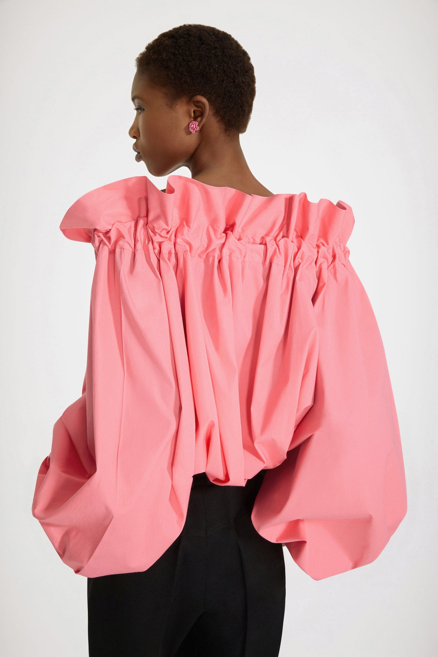 Drawstring Puff Sleeve Top