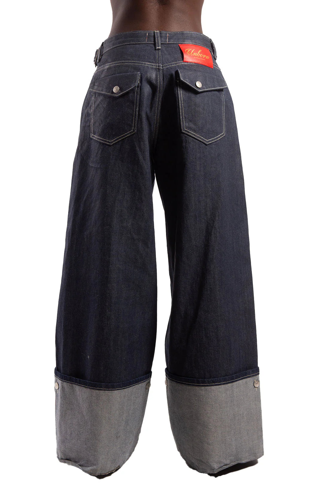 Batik Loose Two-tone Jeans