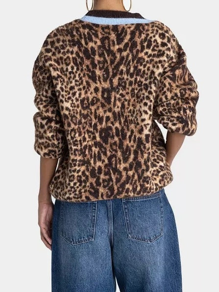 Leopard-Print Slouchy Cardigan