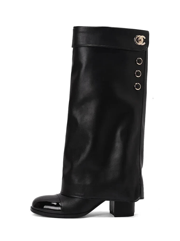 Genuine Leather Knee High Boots