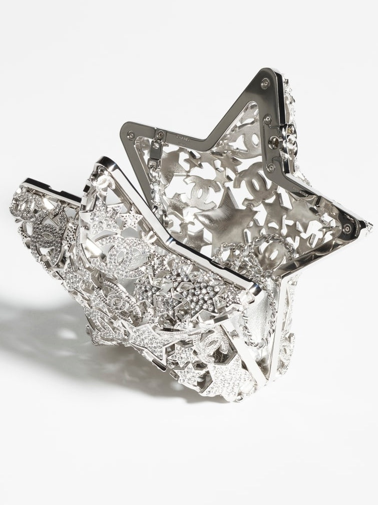 Silver-Tone Metal & Crystal Bags