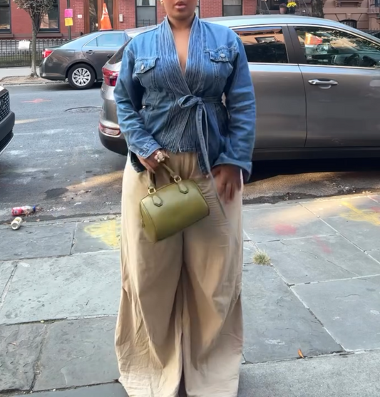 Into Focus Bow Tie Front Denim Jacket - Medium Wash