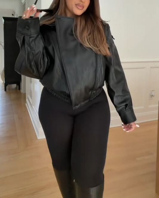 Oversized Motorcycle Leather Jacket
