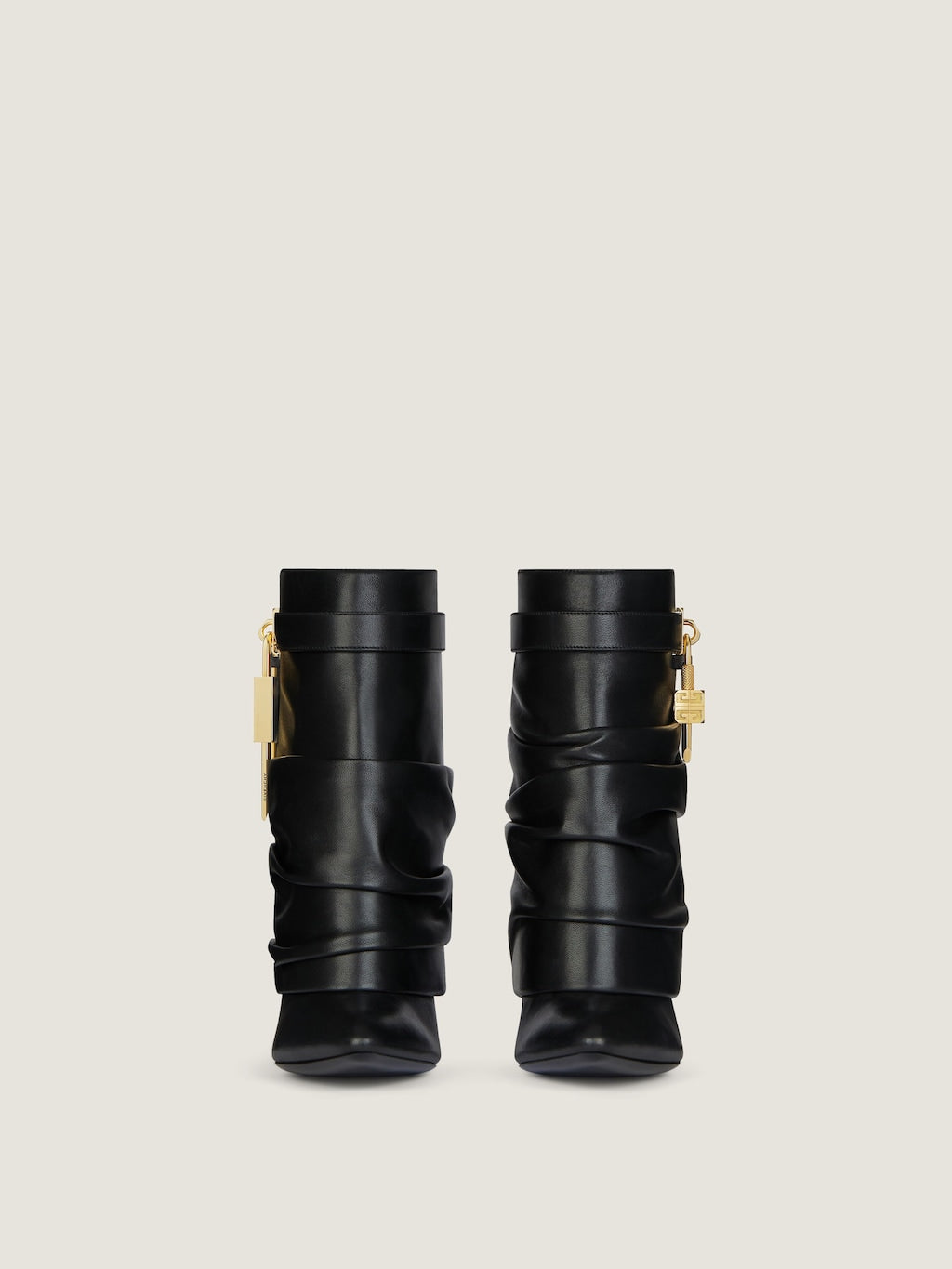 Shark Lock Stiletto Ankle Boots In Nappa Leather