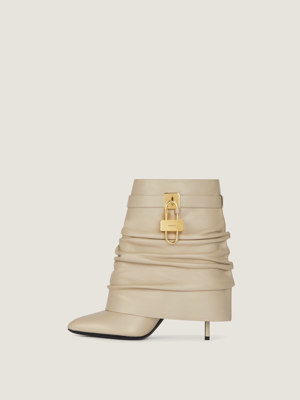 Shark Lock Stiletto Ankle Boots In Nappa Leather