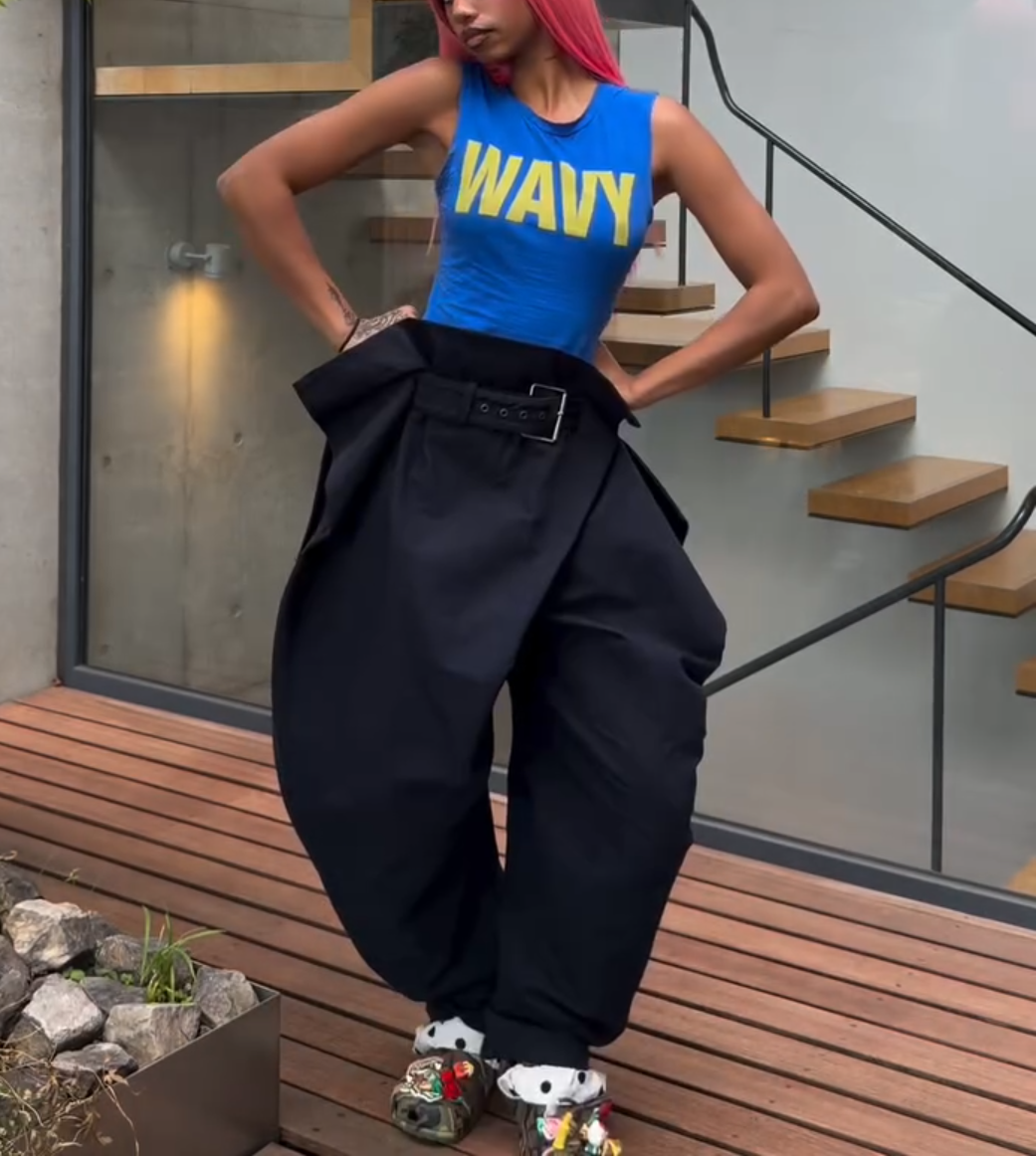 Exaggerated Irregular Wide-Leg Pants