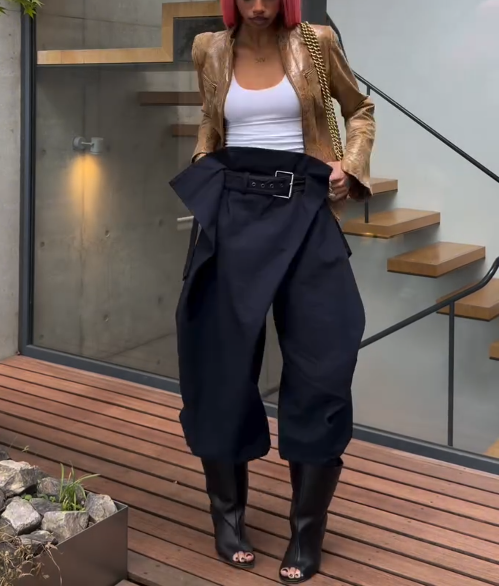 Exaggerated Irregular Wide-Leg Pants