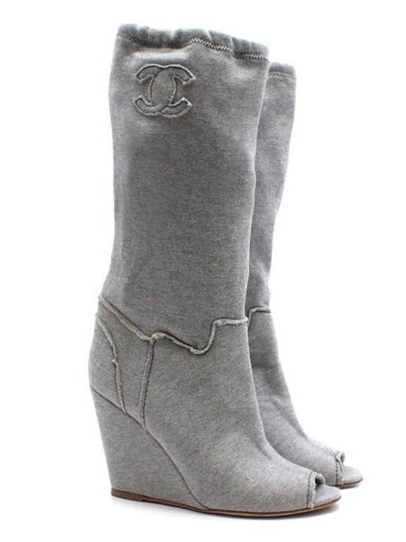 Open Toed Wedge Boots