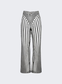 Body Morphing Printed Denim Pants Black And White