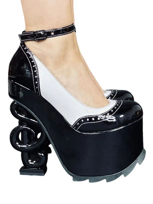 Patent Leather Platform Musical Note Heels
