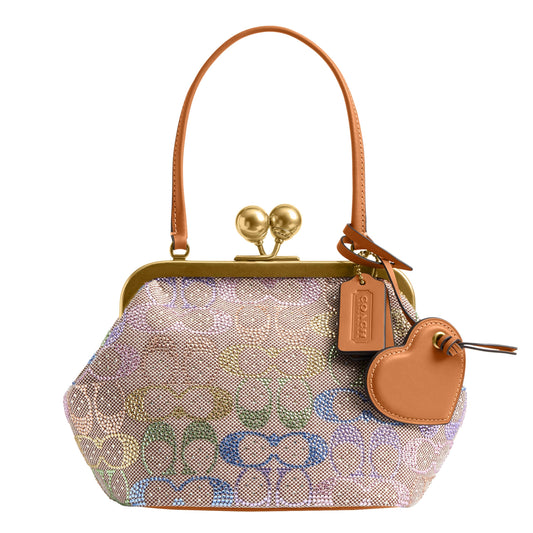 Women's Jacquard Kisslock Frame Bag 16