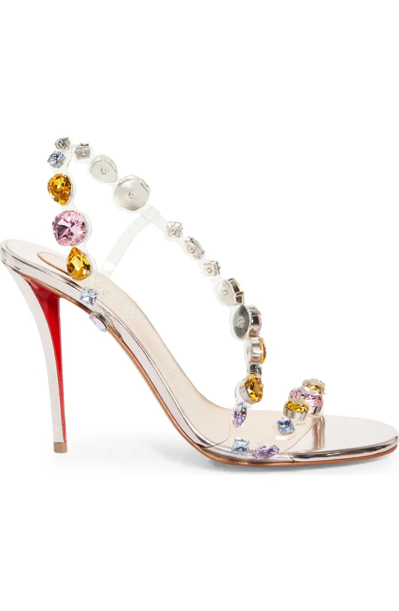Crystal Embellished Transparent Slingback Sandal