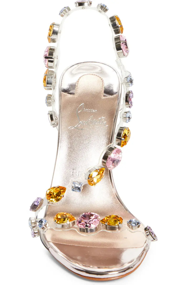 Crystal Embellished Transparent Slingback Sandal