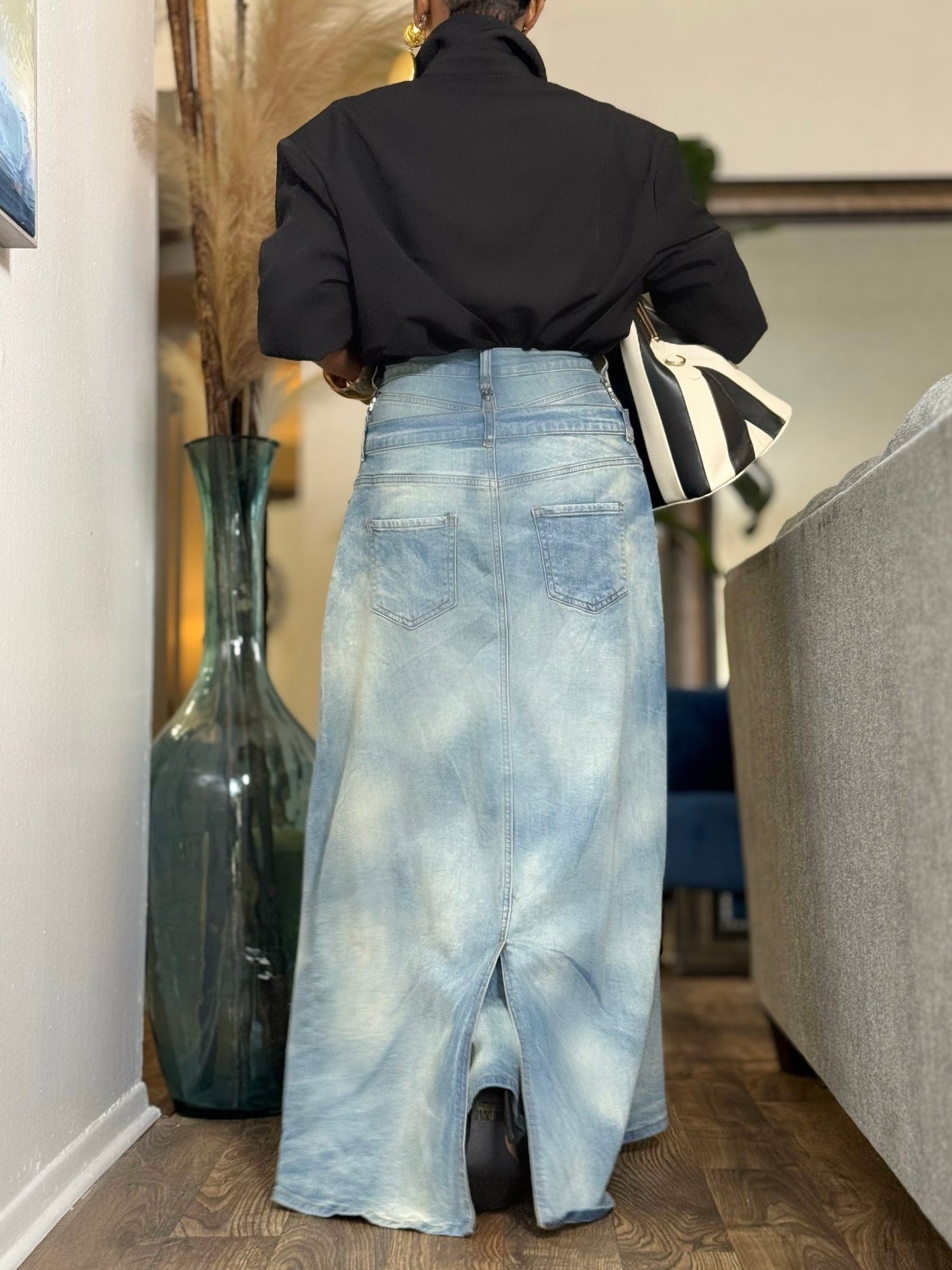 High Rise Vintage Washed Wide Leg Jeans