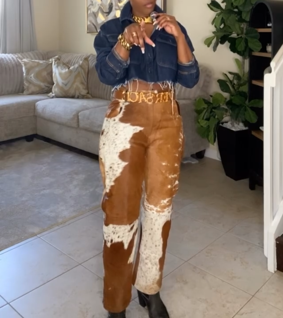 Western-Style Type Cowhide Pants