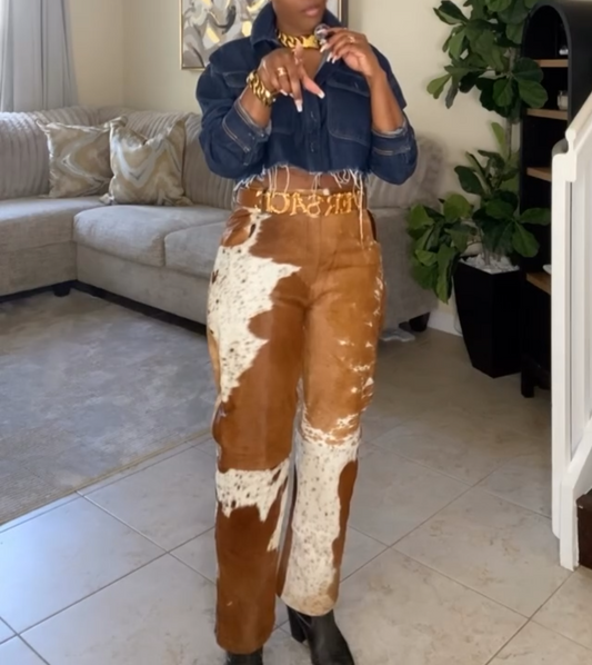 Western-Style Type Cowhide Pants