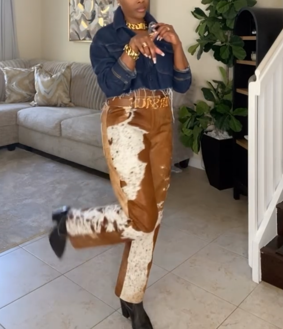 Western-Style Type Cowhide Pants