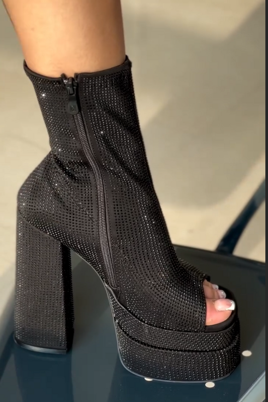 Midnight Sparkle Platform Heel Boots