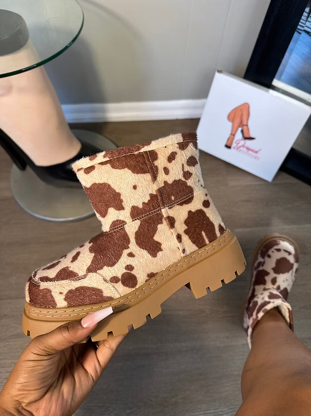 Cow Fur Snow Boots