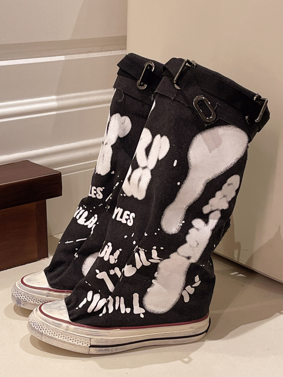 Graffiti Canvas Sneaker Boots