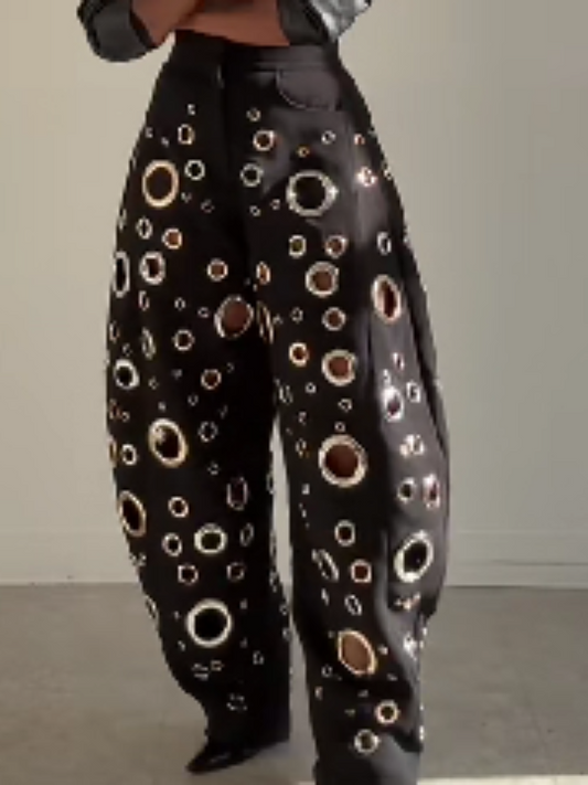 Gold And Silver Ring Decorated Pants