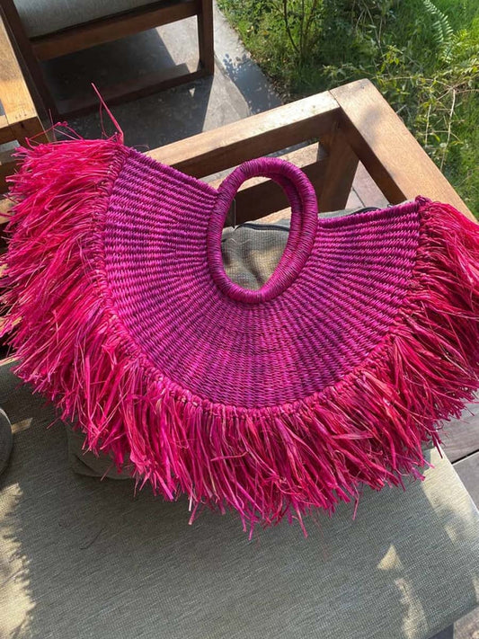 Tassel Handheld Straw Woven Bag