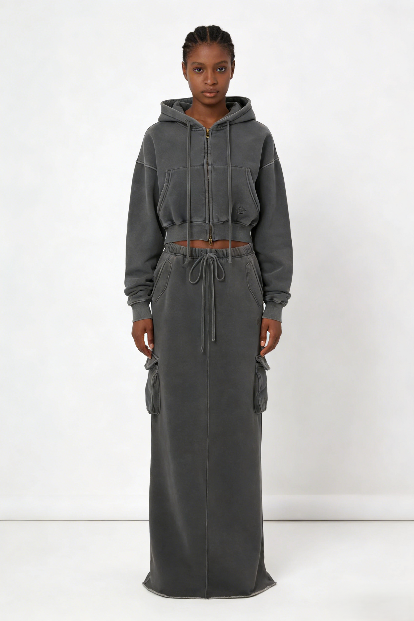 Cargo Hoodie and Cargo Skirt Set