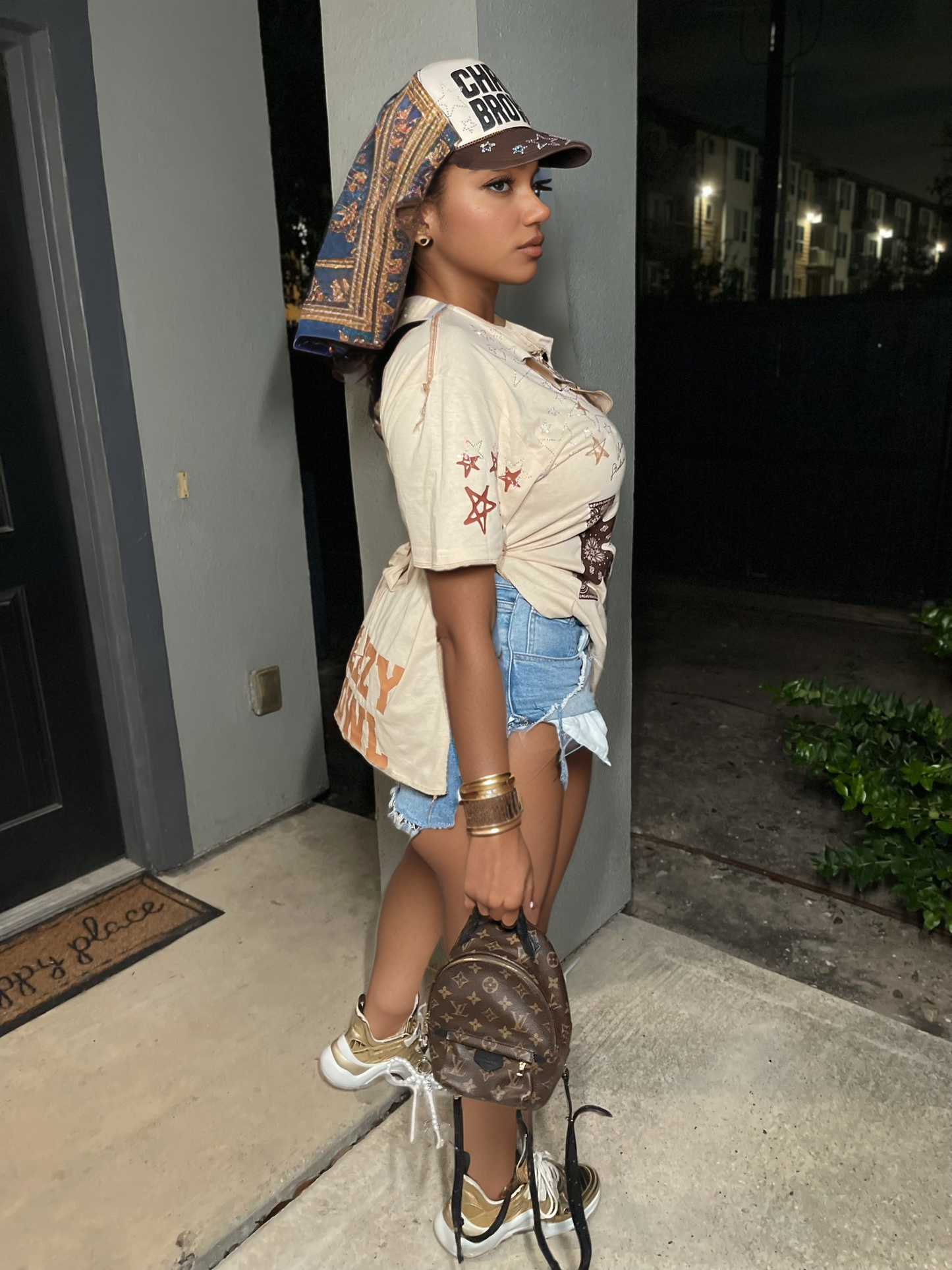 Personalized Brown Turban Hat