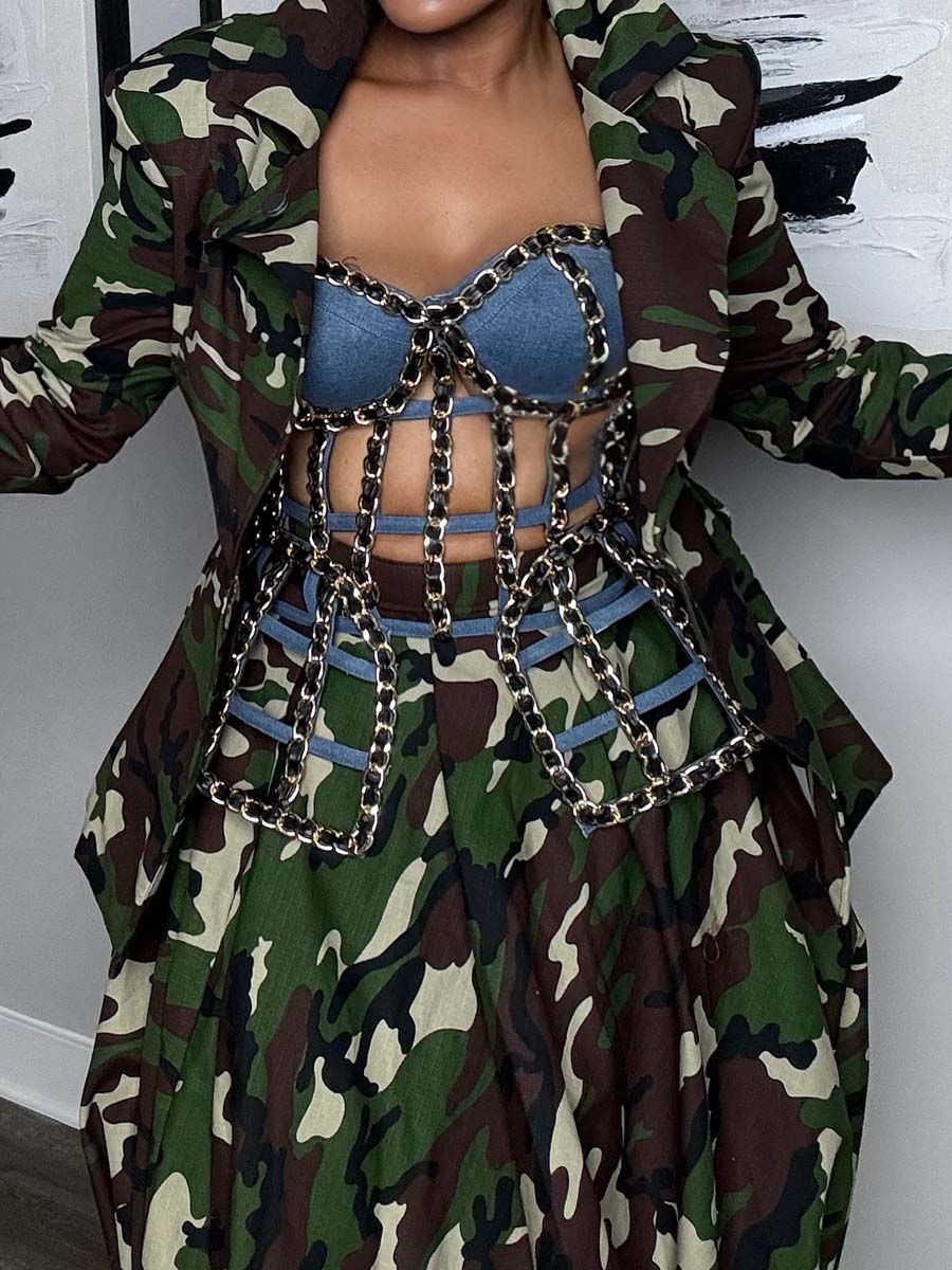 Chain Detail Bustier Top