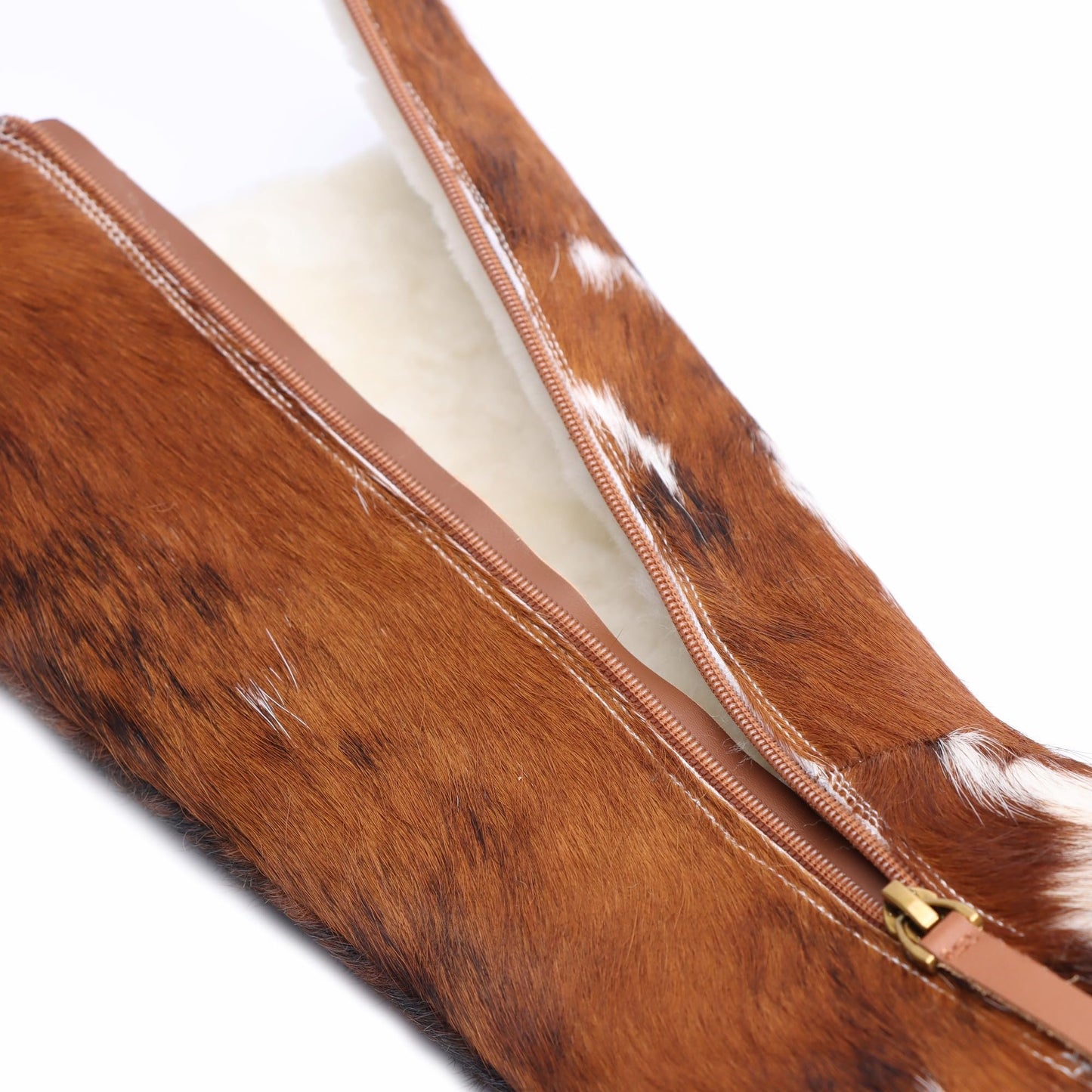 Platform Sole Imitation Calf Hair Knee-High Winter Boots