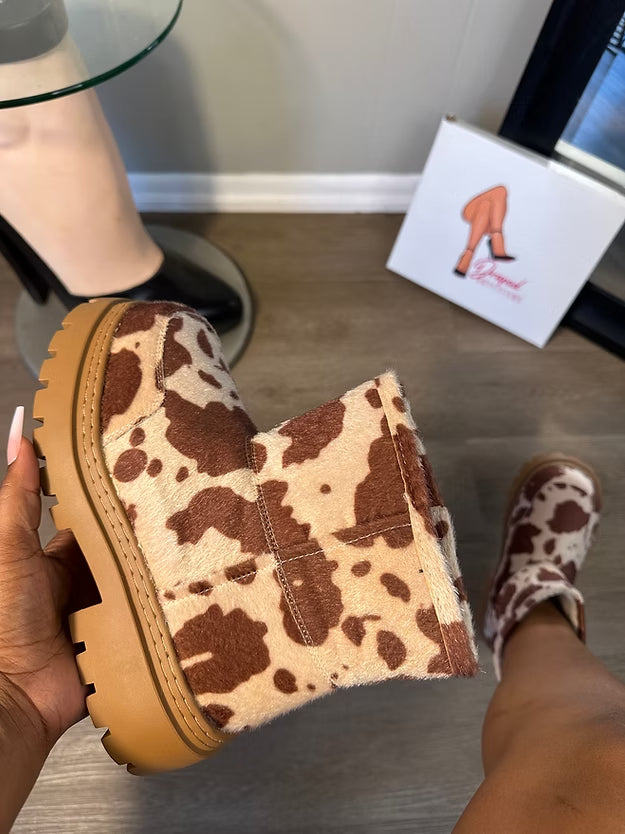 Cow Fur Snow Boots