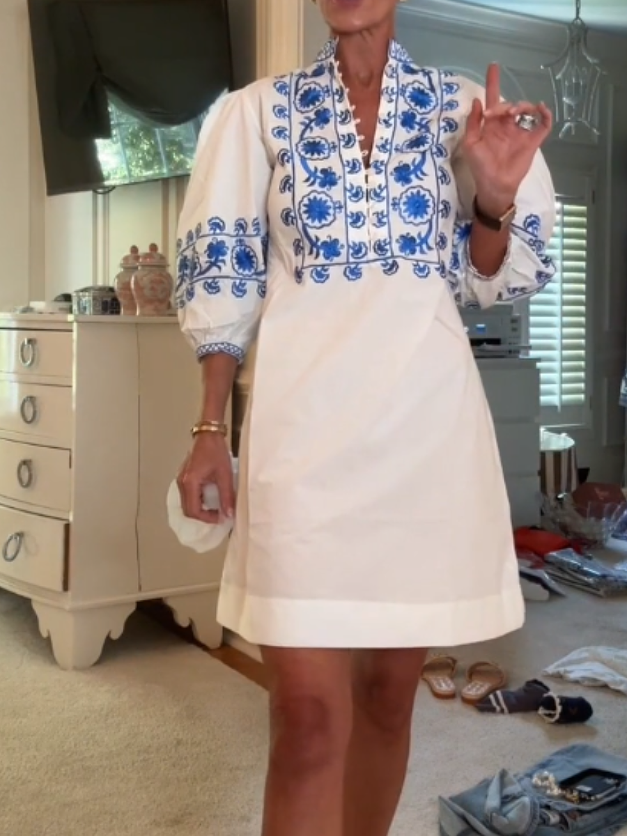 Embroidered Mini Dress