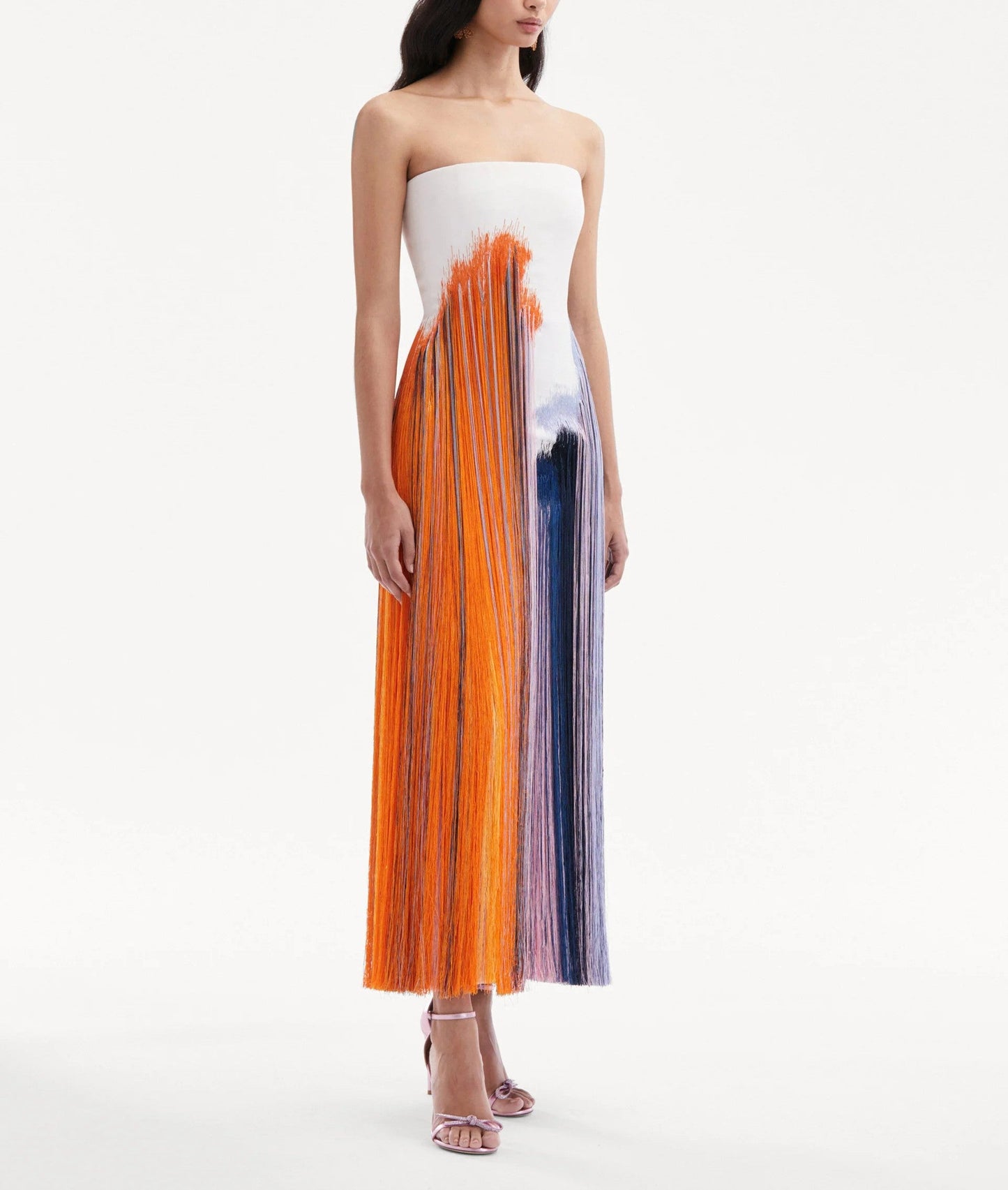 Abstract Brushstroke Fringe Cocktail Dress（✔️Free shipping）