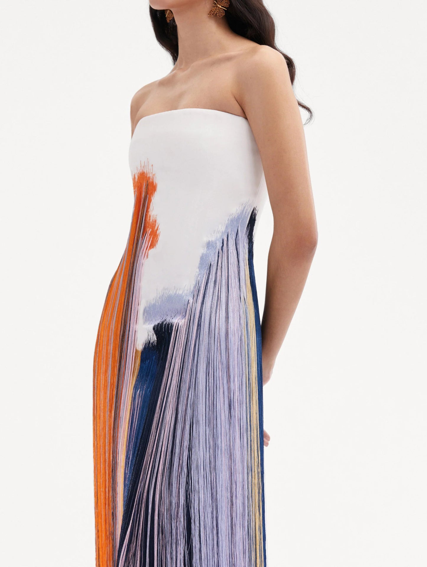 Abstract Brushstroke Fringe Cocktail Dress（✔️Free shipping）
